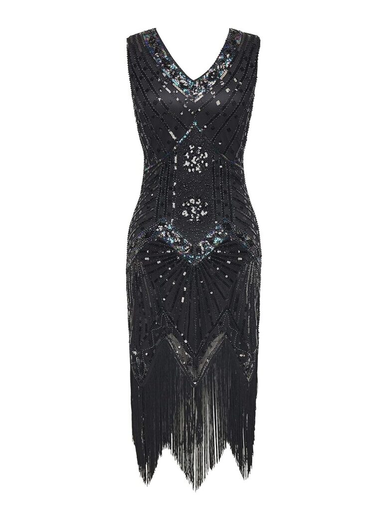 Great Gatsby 1920ndate stiilis flapper-kleit / narmaskleit / litterkleit