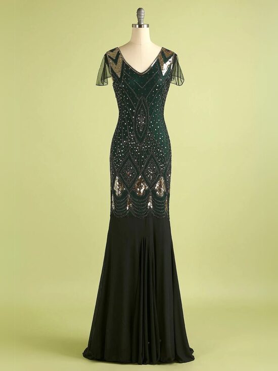 1920ndate Great Gatsby stiilis tüllkleit / litterkleit