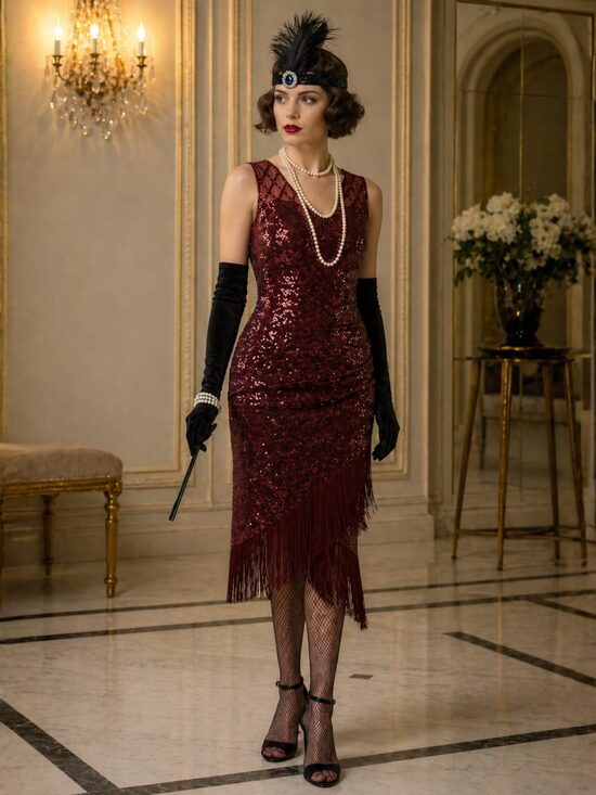 Punane Gatsby kleit narmastega – Crimson Charm | Saitdress