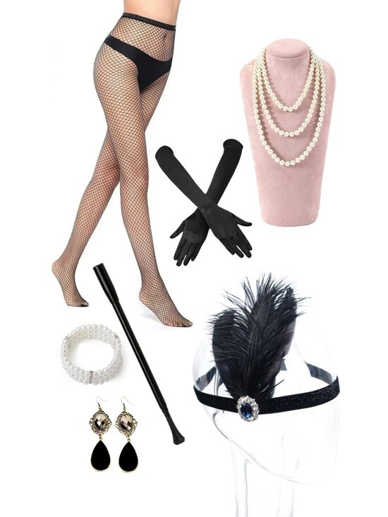 1920ndate Great Gatsby stiilis aksessuaaride komplekt