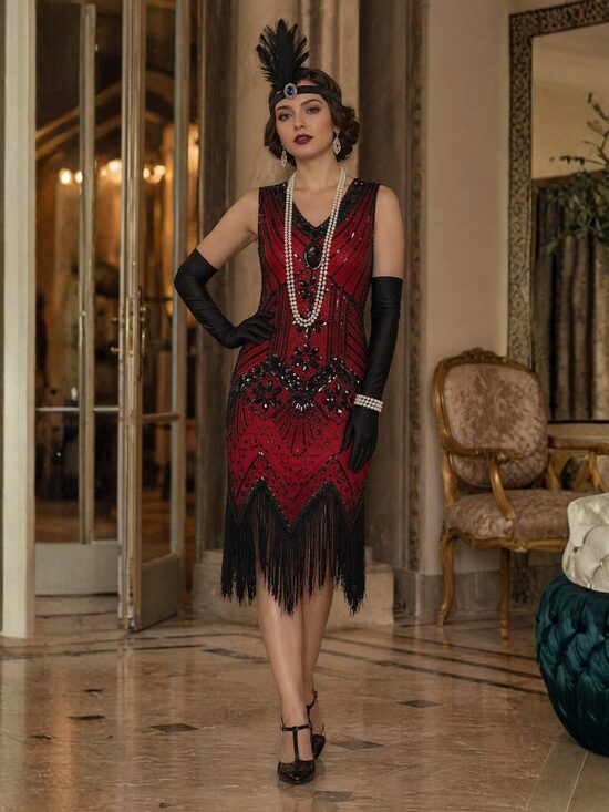 Punane 1920ndate flapper kleit – Ruby Deco | Saitdress